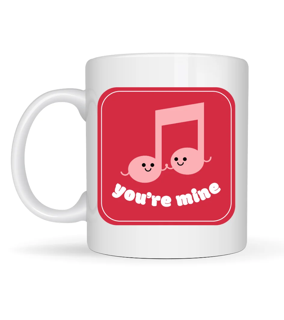 Northcity You're Mine Porselen Kupa - Müzik Notalı Özel Tasarım S