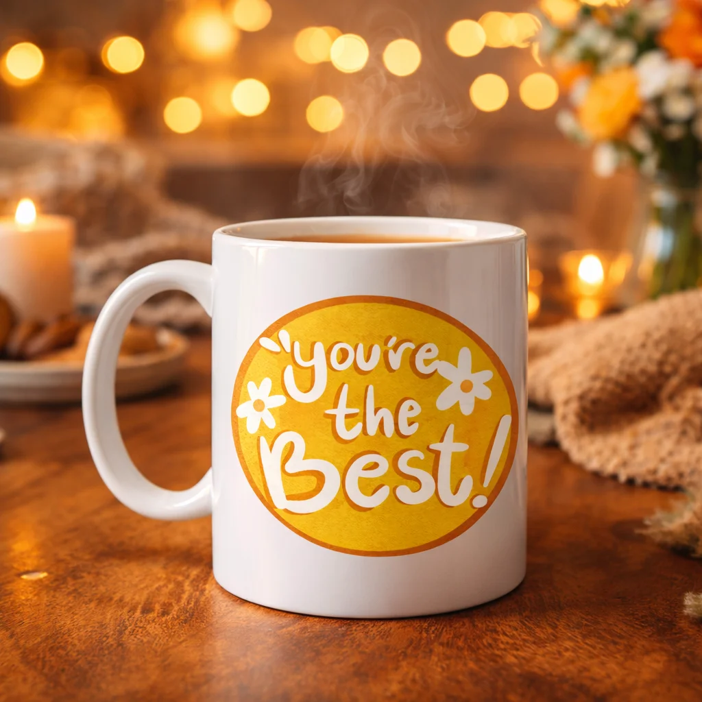 Northcity You're The Best Yazılı Porselen Kupa Model 123 - Motiva