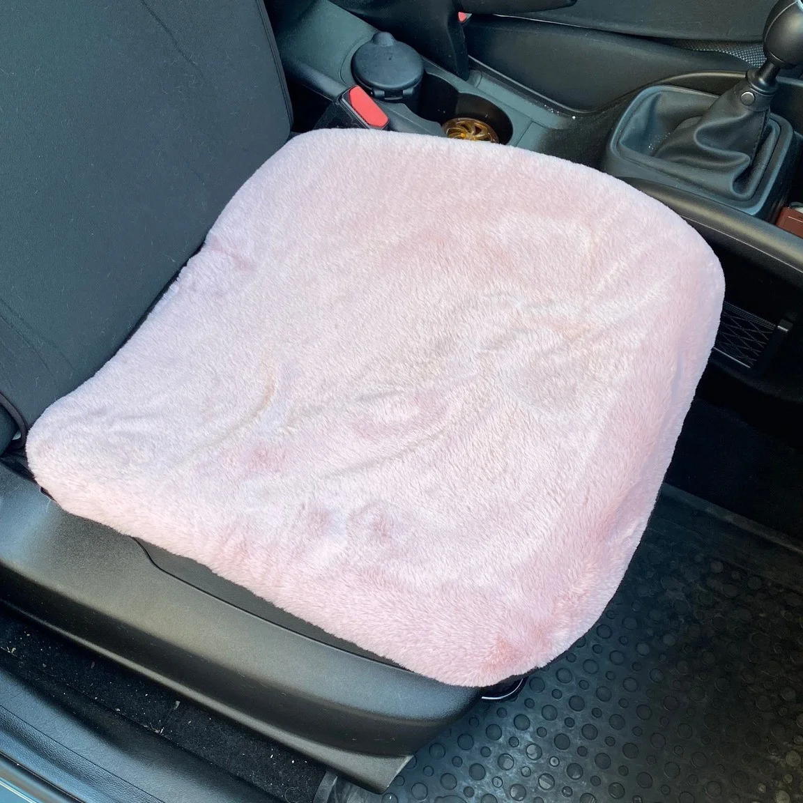 Northcity Yumuşak Tüylü Peluş Oto Koltuk Minderi Ön Tekli Pudra Pembe