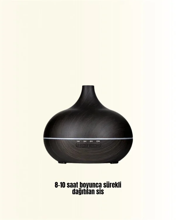 Zamanlayıcılı Aromaterapi Nemlendirici Difüzör - 550ml Ultrasonik Sessiz Çalışma