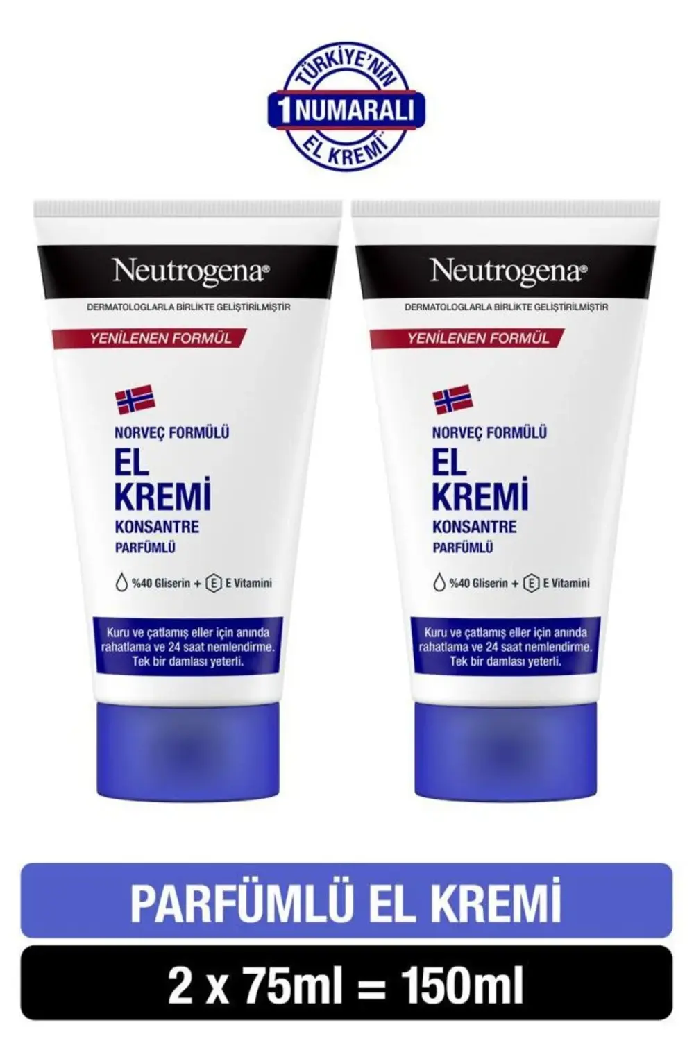 Norveç Formülü El Kremi Parfümlü 75 Ml X 2 Adet