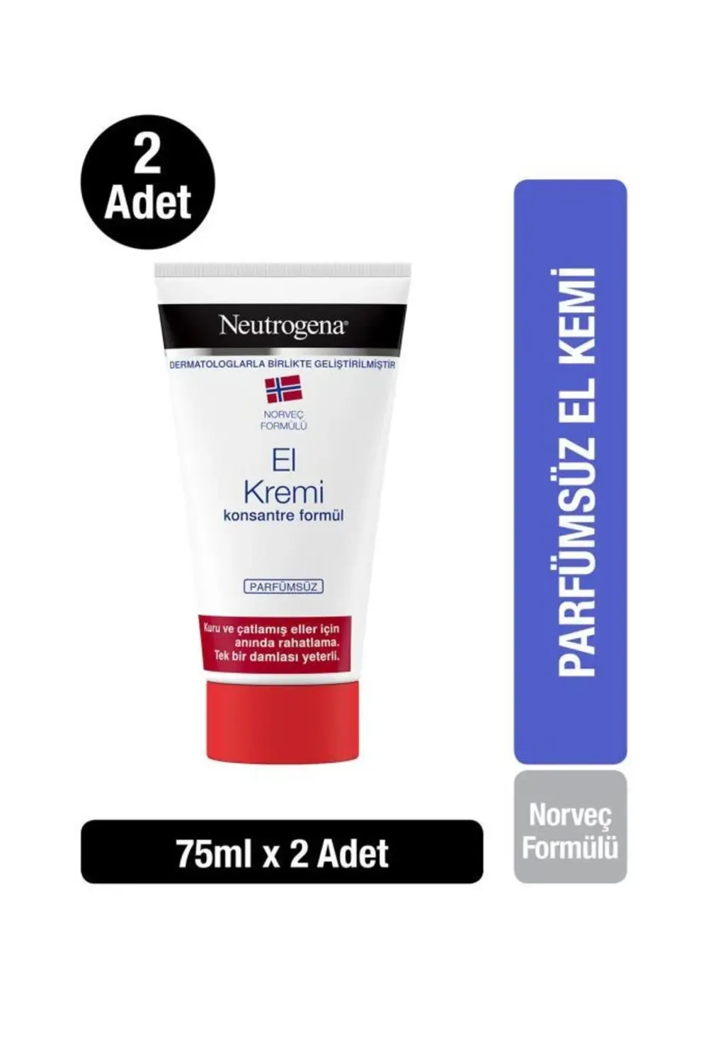 Norveç Formülü El Kremi Parfümsüz 75 Ml X 2 Adet