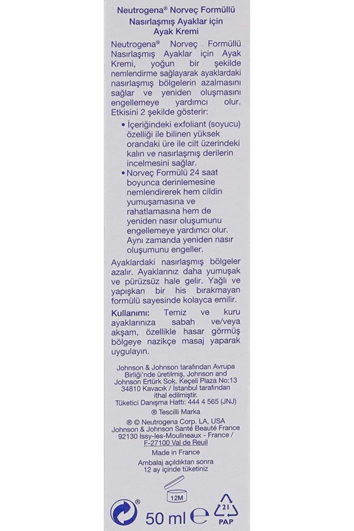 Norveç Formülü Nasırlaşmış Ayaklar Için Ayak Kremi 50ml - Görsel 3
