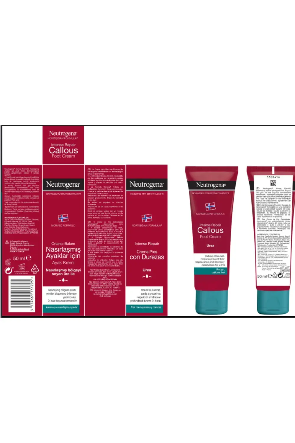 Norveç Formülü Nasırlaşmış Ayaklar İçin Ayak Kremi 50 ml x2