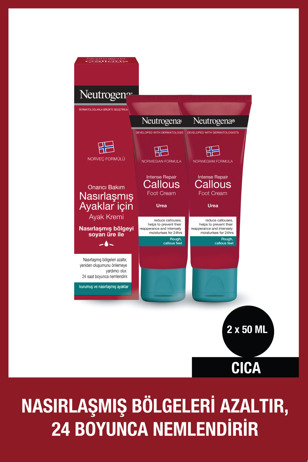 Norveç Formülü Onarıcı Bakım Nasırlaşmış Ayaklar İçin Ayak Kremi 