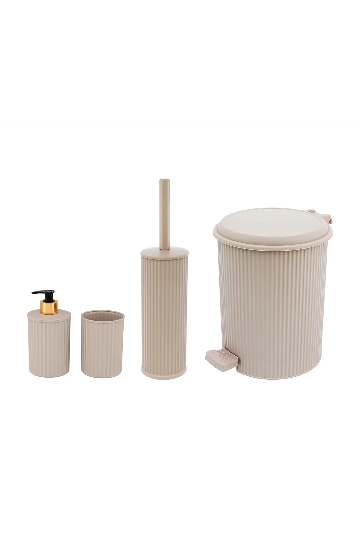 Gri Nostalji Banyo Seti (4'lü) 4 Parça Plastik