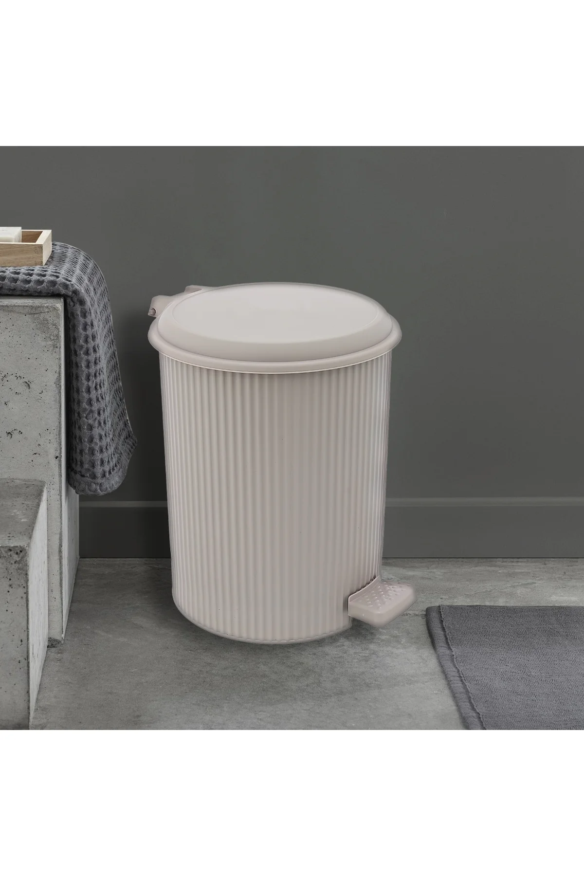 Gri Nostalji Banyo Seti (4'lü) 4 Parça Plastik