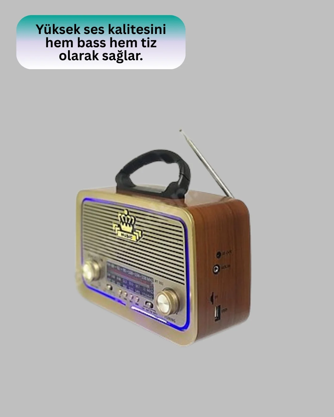 Nostalji Bluetooth Radyo FM AM SW Ahşap Eskitme Tasarım Yeni Nesil