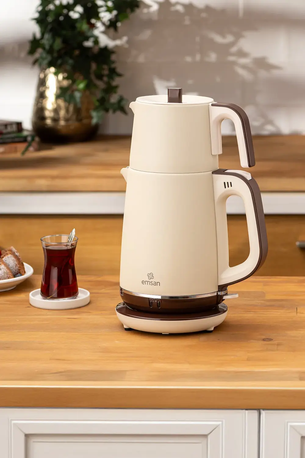 Nostalji Çay Makinesi Krem