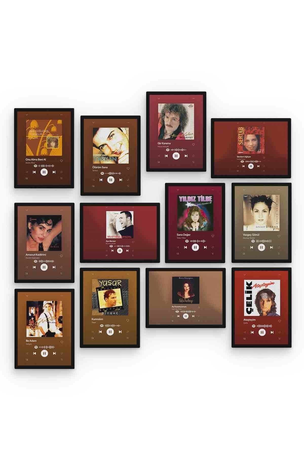 Nostalji Pop 12 Parça Mdf (ahşap) Tablo Ofis Boyu 