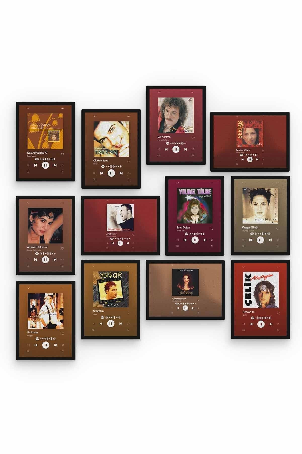 Nostalji Pop 12 Parça Ahşap Mdf Tablo Zlltb167