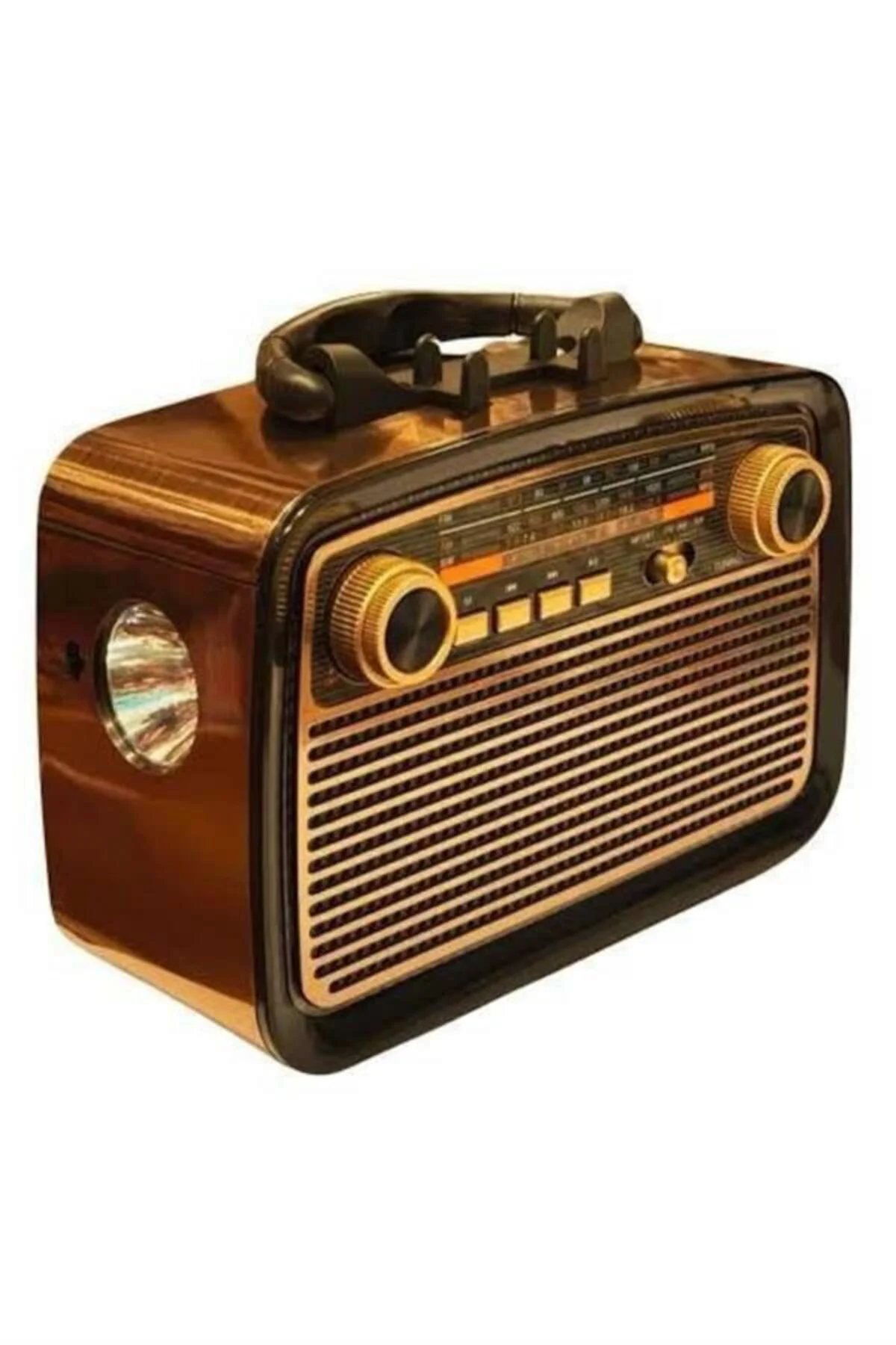 Nostalji Radyo Bluetooth Hoparlör USB-SD Kart Giriş Led Fener Işı