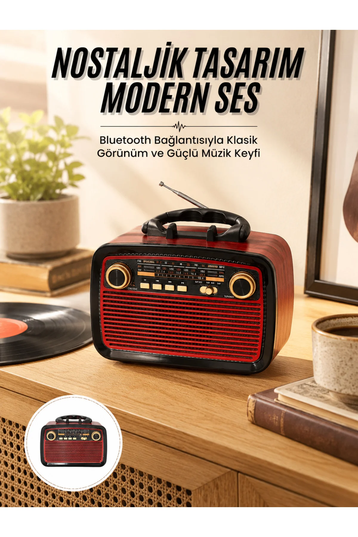Nostalji Radyo Bluetooth Hoparlör USB-SD Kart Giriş Led Fener Işıklı Bataryalı Pilli Yeni Nesil Nostalji Radyo Bluetooth Hoparlör USB-SD Kart Giriş Led Fener Işıklı Bataryalı Pilli Yeni Nesil