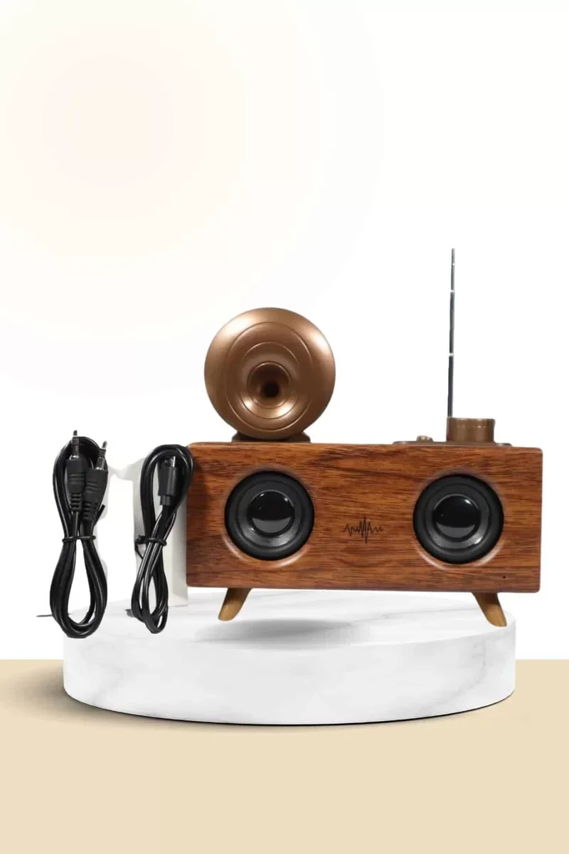 Nostaljik Ahşap Bluetooth Radyo – FM AM SW Frekanslı, Şık Dekoratif Müzik Cihazı