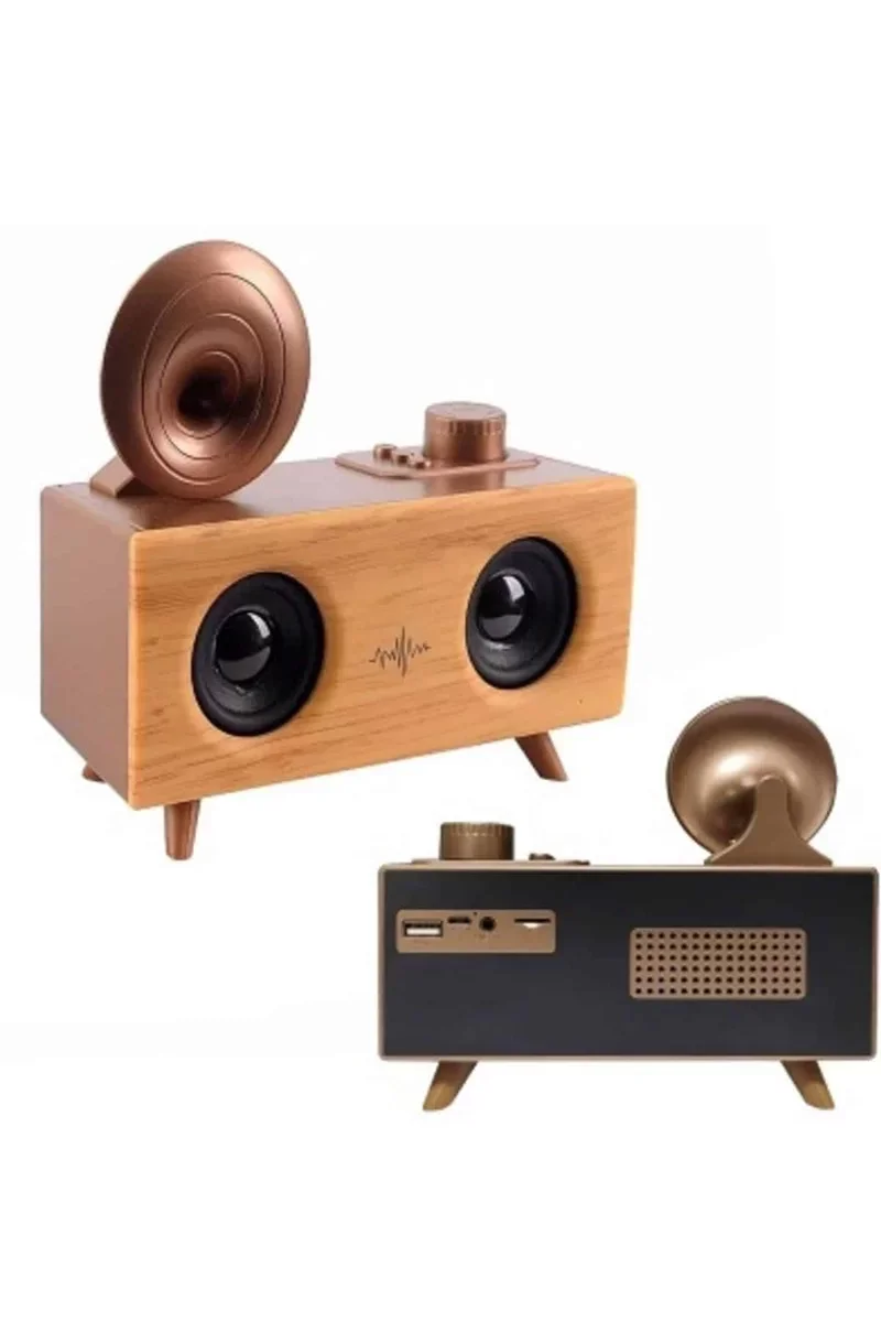 Nostaljik Ahşap Bluetooth Radyo – FM AM SW Frekanslı, Şık Dekoratif Müzik Cihazı