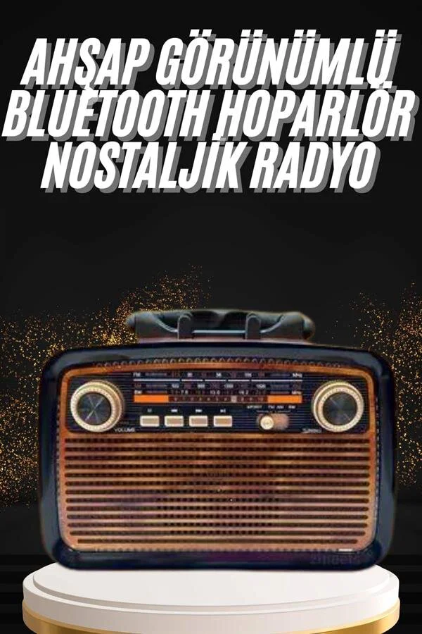 Nostaljik Ahşap Radyo Hoparlör | USB/SD Kart Girişli Taşınabilir