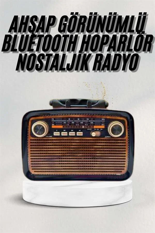 Nostaljik Ahşap Radyo FM Bluetooth Hoparlör - Kablosuz Ses Deneyimi