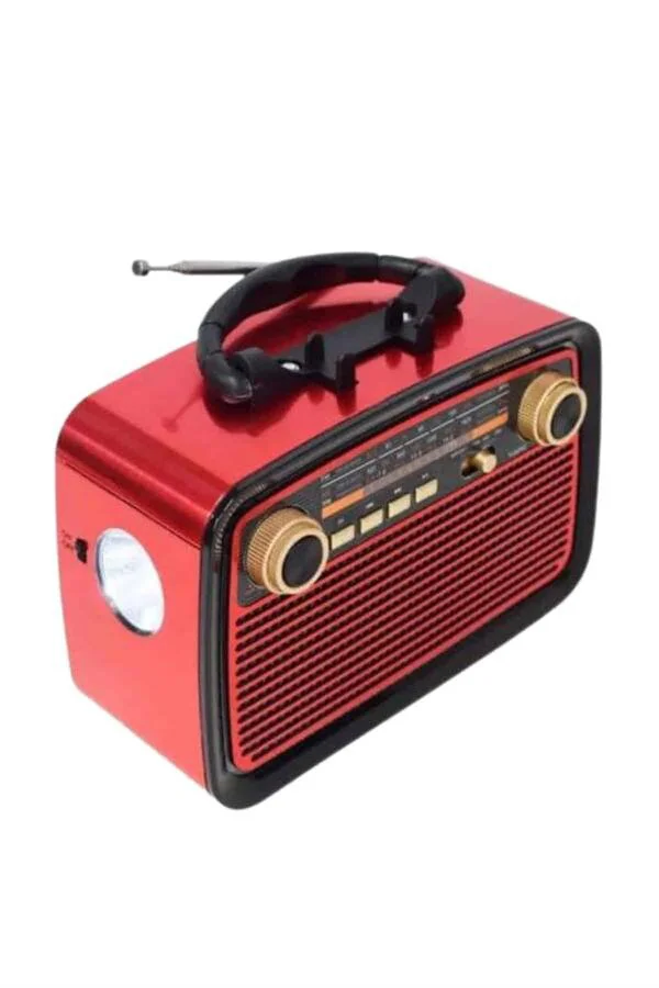 Nostaljik Ahşap Radyo Hoparlör | USB/SD Kart Girişli Taşınabilir