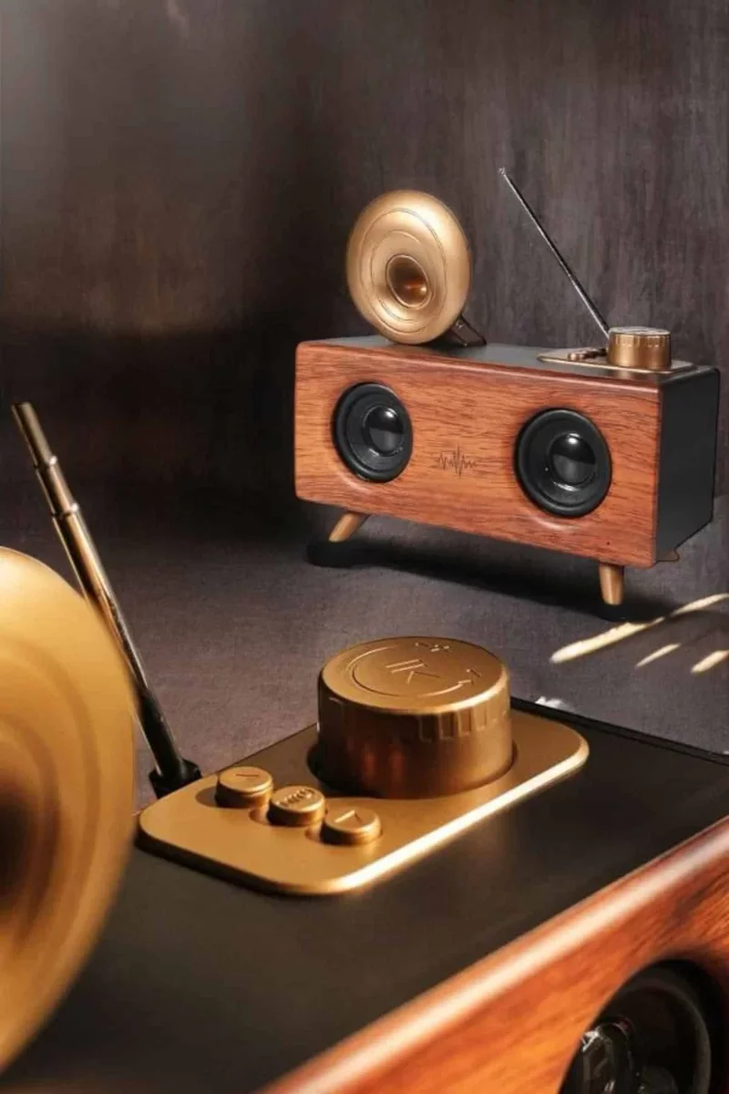 Nostaljik Bluetooth Speaker - Klasik Gramofon Hoparlörü ve 3D Ses Deneyimi