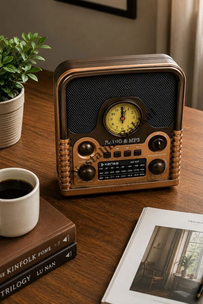 Nostaljik Everton RT-743 Radyo & Mp3 Çalar Usb/tf Kart Destekli, Dekoratif Masaüstü Radyo-Saat