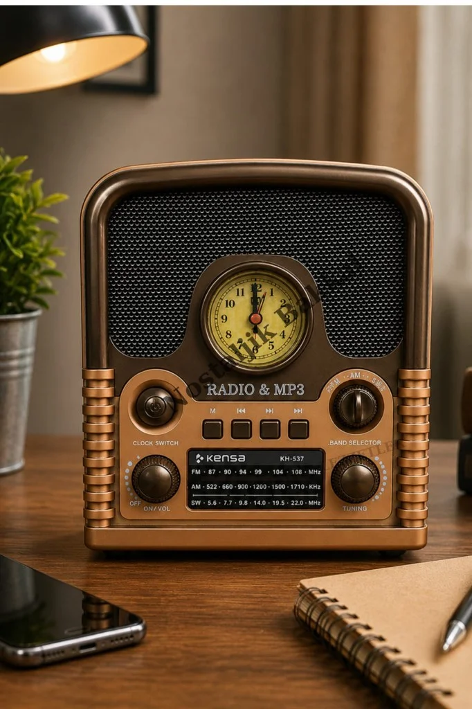 Nostaljik Everton RT-743 Radyo & Mp3 Çalar Usb/tf Kart Destekli, Dekoratif Masaüstü Radyo-Saat