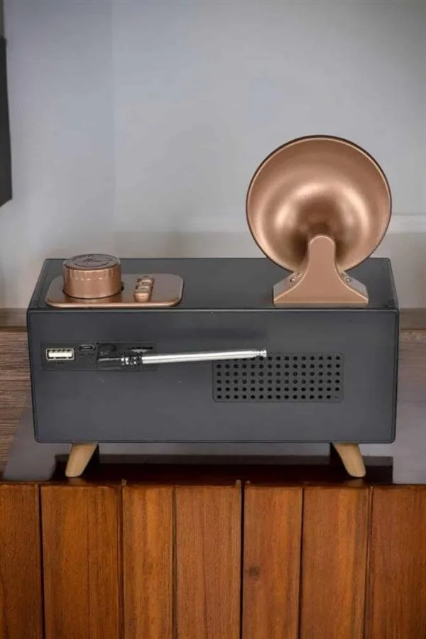 Nostaljik Görünümlü Bluetooth Bağlantılı Speaker - Retro Bluetooth Hoparlör 90dB Stereo