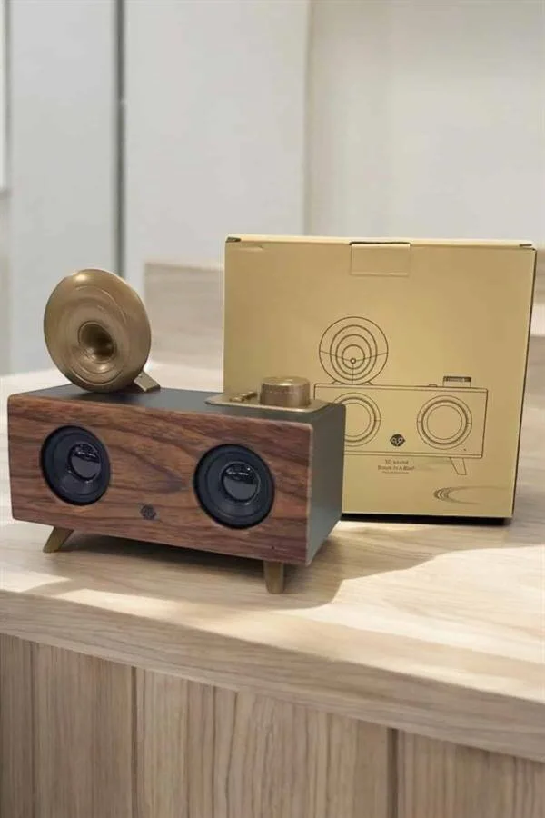 Nostaljik Görünümlü Bluetooth Bağlantılı Speaker - Retro Bluetooth Hoparlör 90dB Stereo