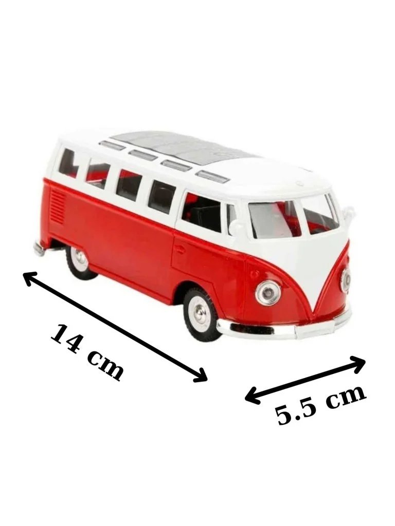 Nostaljik Kırmızı Sesli ve Işıklı Volkswagen Type 2 Camper Van ( 1/36 Ölçek ) Metal Çek Bırak Kapılar Açılır Model Araba Nostaljik Kırmızı Sesli ve Işıklı Volkswagen Type 2 Camper Van ( 1/36 Ölçek ) Metal Çek Bırak Kapılar Açılır Model Araba