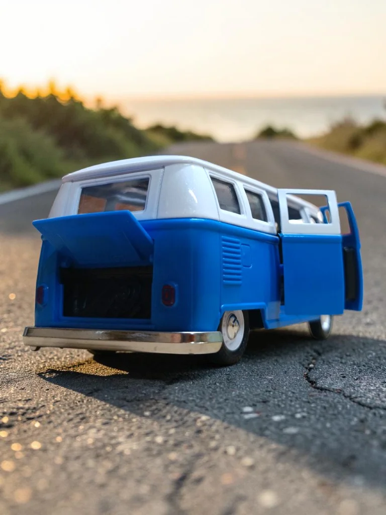 Nostaljik Mavi Volkswagen Type 2 Camper Van Sesli ve Işıklı ( 1/36 Ölçek ) Metal Çek Bırak Kapılar Açılır Model Araba Nostaljik Mavi Volkswagen Type 2 Camper Van Sesli ve Işıklı ( 1/36 Ölçek ) Metal Çek Bırak Kapılar Açılır Model Araba