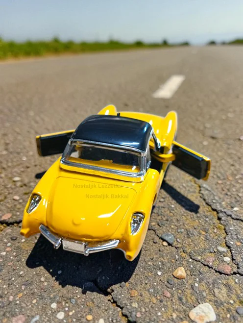 Nostaljik Metal Çek Bırak Sarı 1957 Chevrolet Corvette Araba Kapılar Açılır Nostaljik Metal Çek Bırak Sarı 1957 Chevrolet Corvette Araba Kapılar Açılır