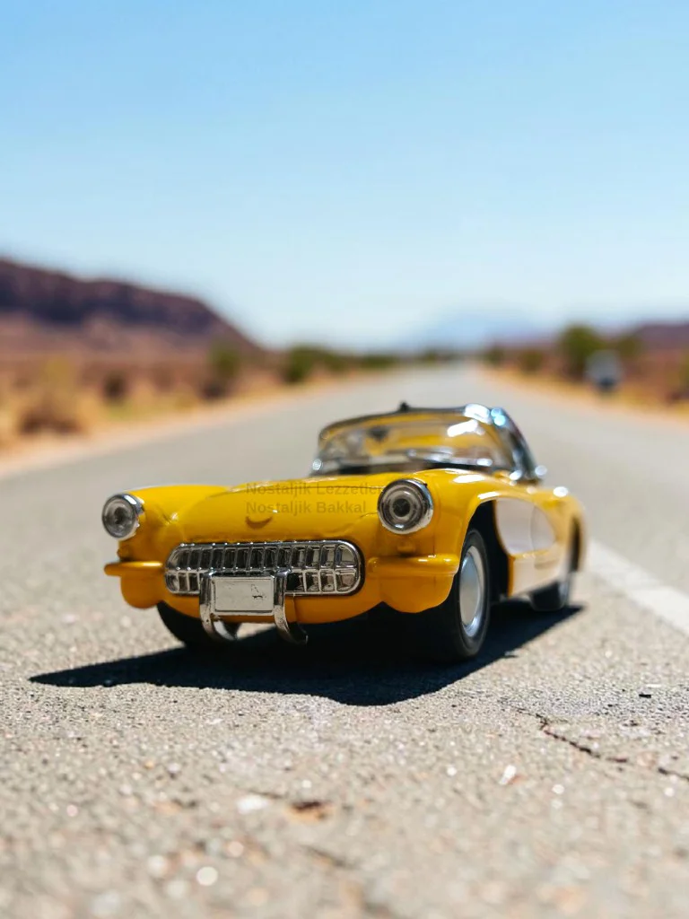 Nostaljik Metal Çek Bırak Sarı 1957 Chevrolet Corvette Araba Kapılar Açılır Nostaljik Metal Çek Bırak Sarı 1957 Chevrolet Corvette Araba Kapılar Açılır