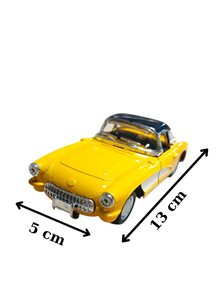 Nostaljik Metal Çek Bırak Sarı 1957 Chevrolet Corvette Araba Kapılar Açılır Nostaljik Metal Çek Bırak Sarı 1957 Chevrolet Corvette Araba Kapılar Açılır