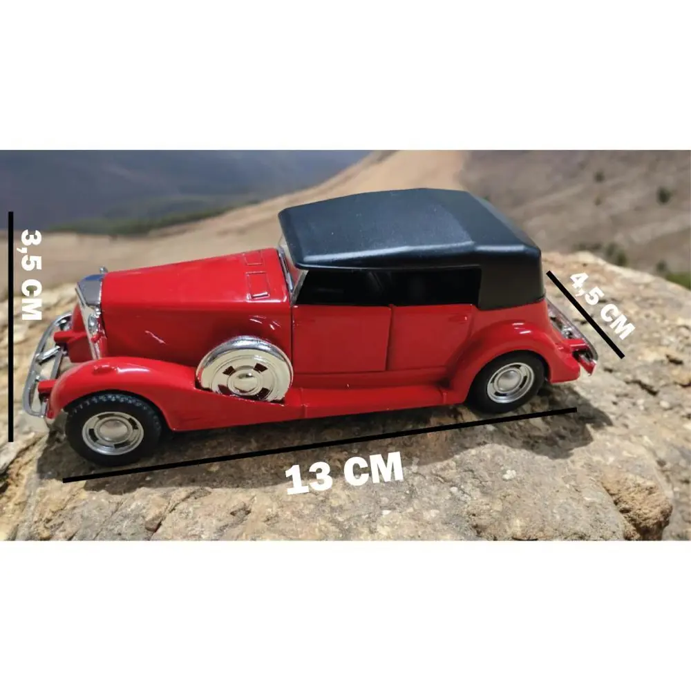 Nostaljik Metal Çek Bırak Araba Kırmızı Kapılar Açılır ( 1/36 Ölç