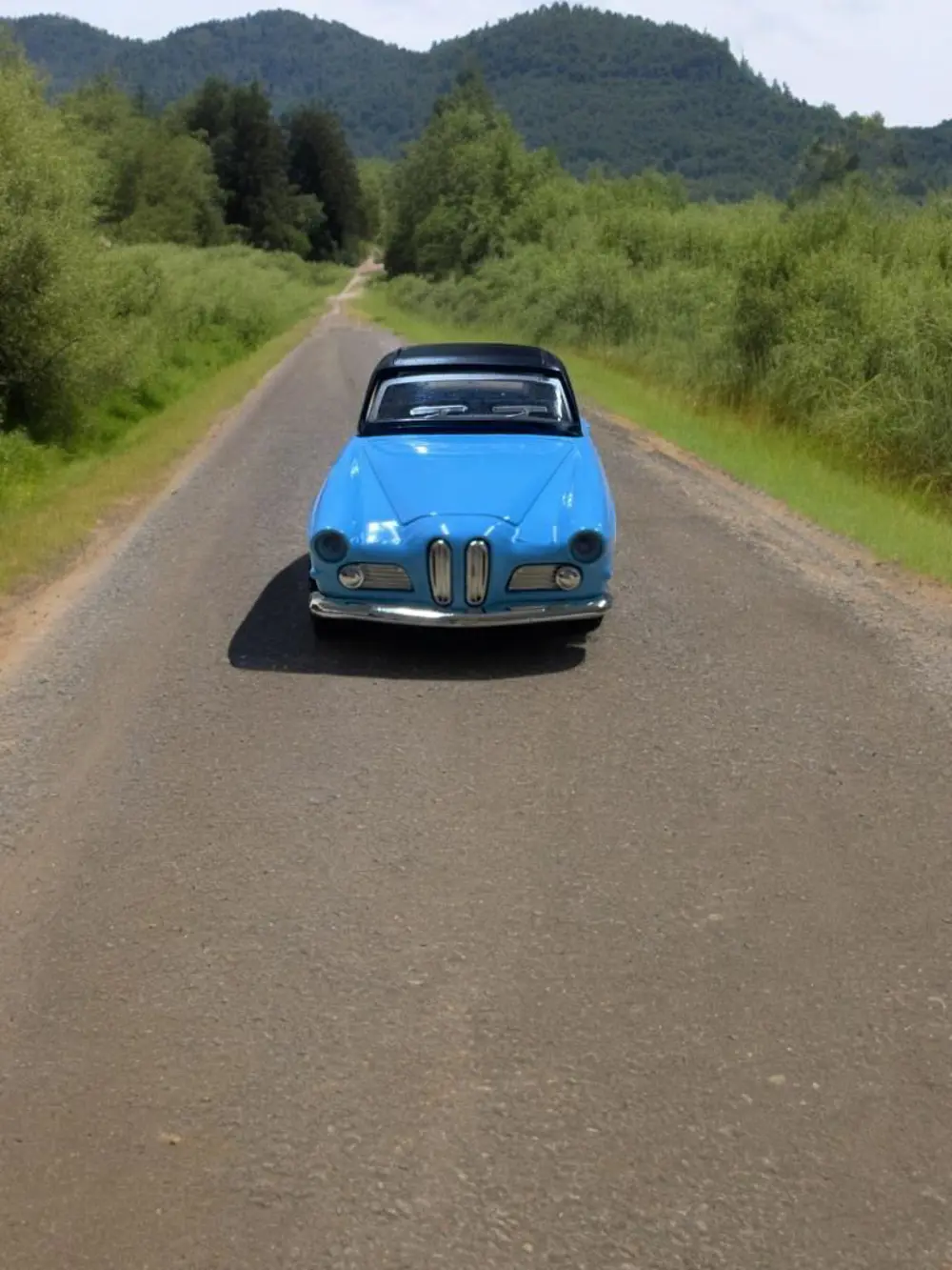 Nostaljik Metal Çek Bırak Araba Mavi Kapılar Açılır ( 1/36 Ölçek 