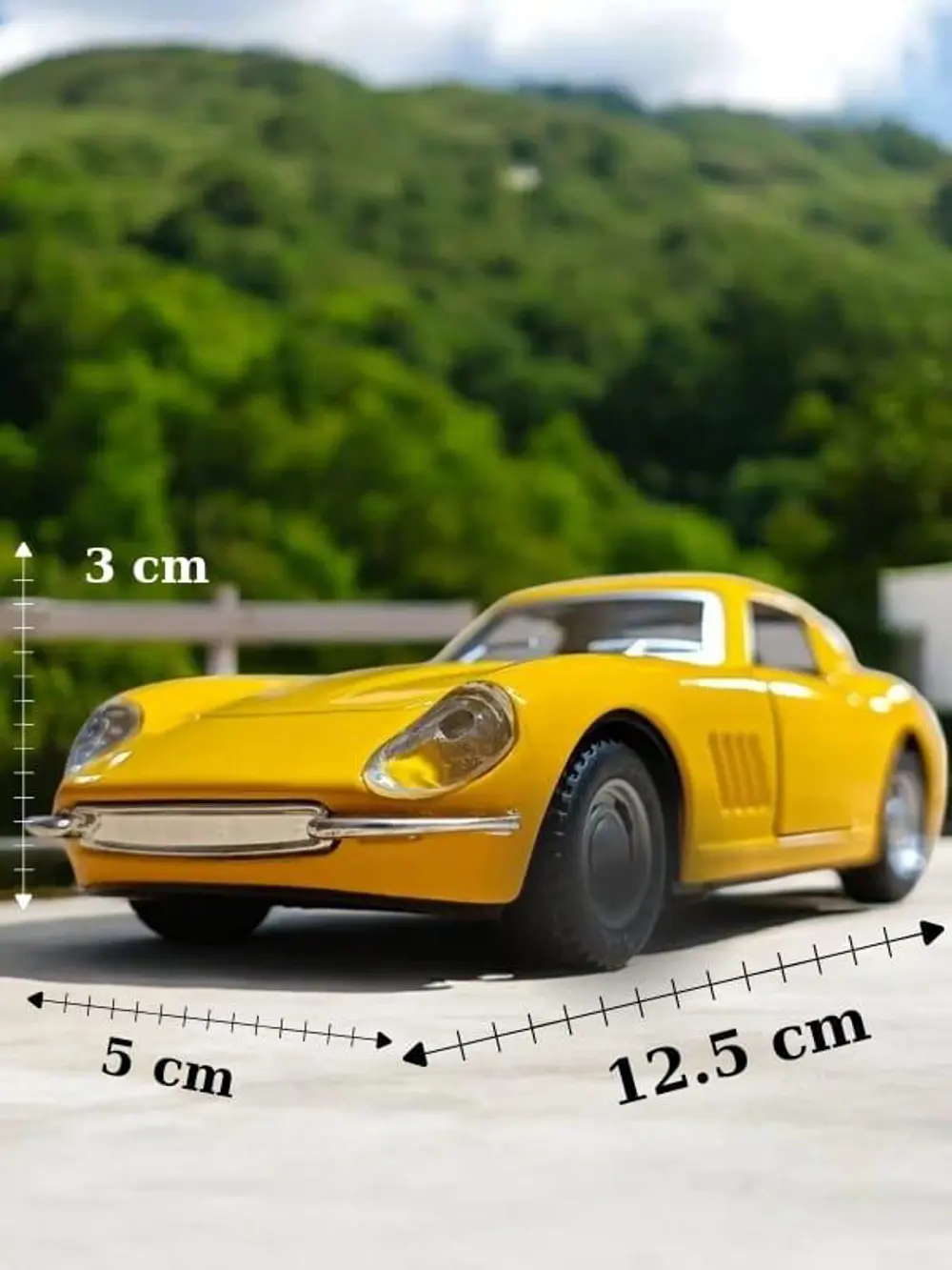 Nostaljik Metal Çek Bırak Araba Sarı Kapılar Açılır ( 1/36 Ölçek 