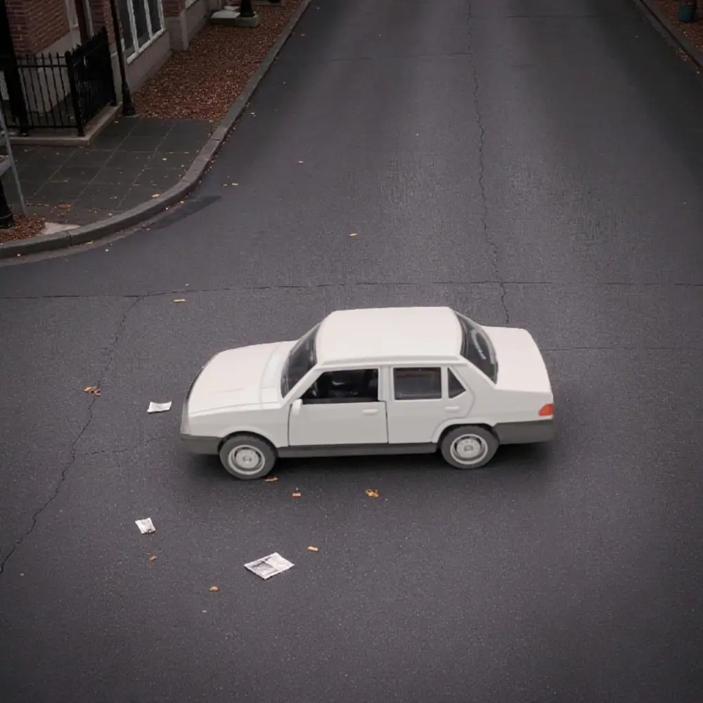 Nostaljik Metal Çek Bırak Beyaz Tofaş Şahin Araba Kapılar Açılır