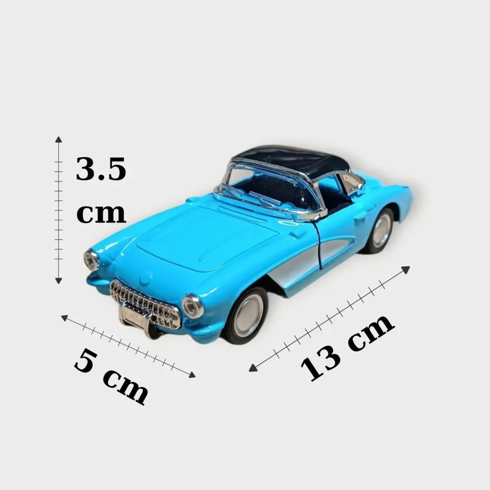Nostaljik Metal Çek Bırak Mavi 1957 Chevrolet Corvette Araba Kapı