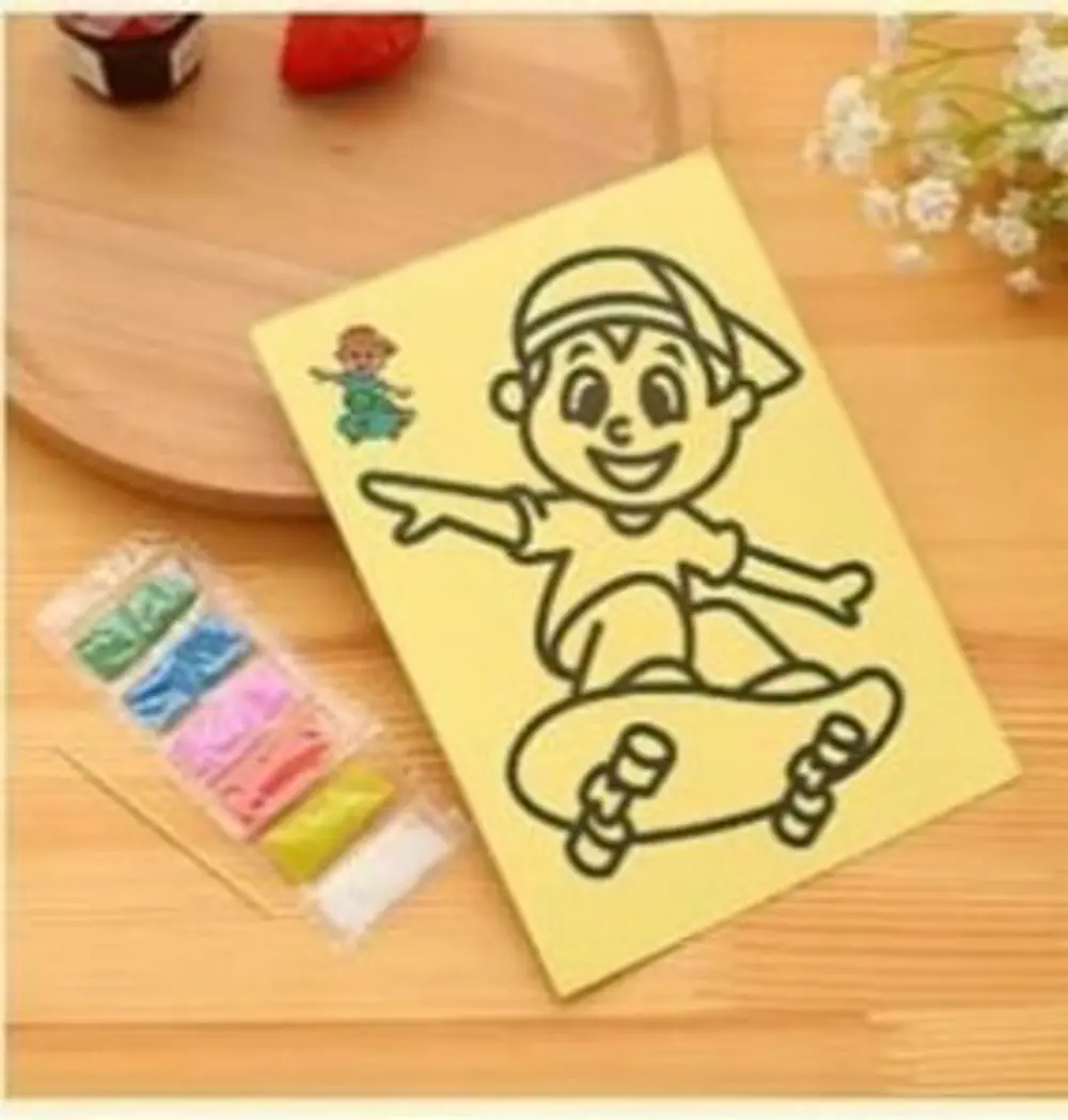 Nostaljik Oyuncak Mühür Istampa 5 Adet + Kum Boyama Seti 5 Adet A