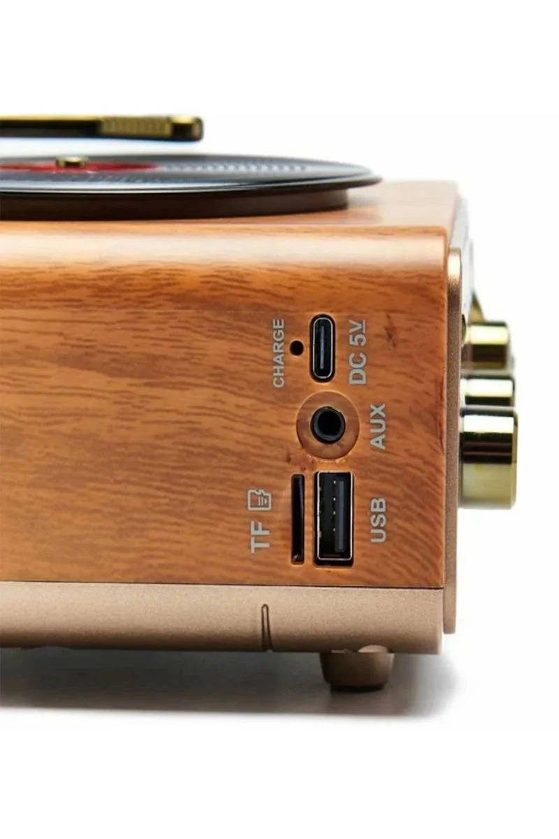 Nostaljik Plak Çalar Hoparlör - Bluetooth Radyolu Retro Hoparlör Kahverengi Fiyatı, Yorumları ve Özellikleri