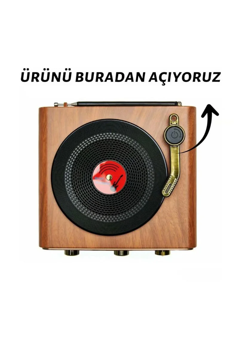 Nostaljik Plak Çalar Hoparlör - Bluetooth Radyolu Retro Hoparlör Kahverengi Fiyatı, Yorumları ve Özellikleri