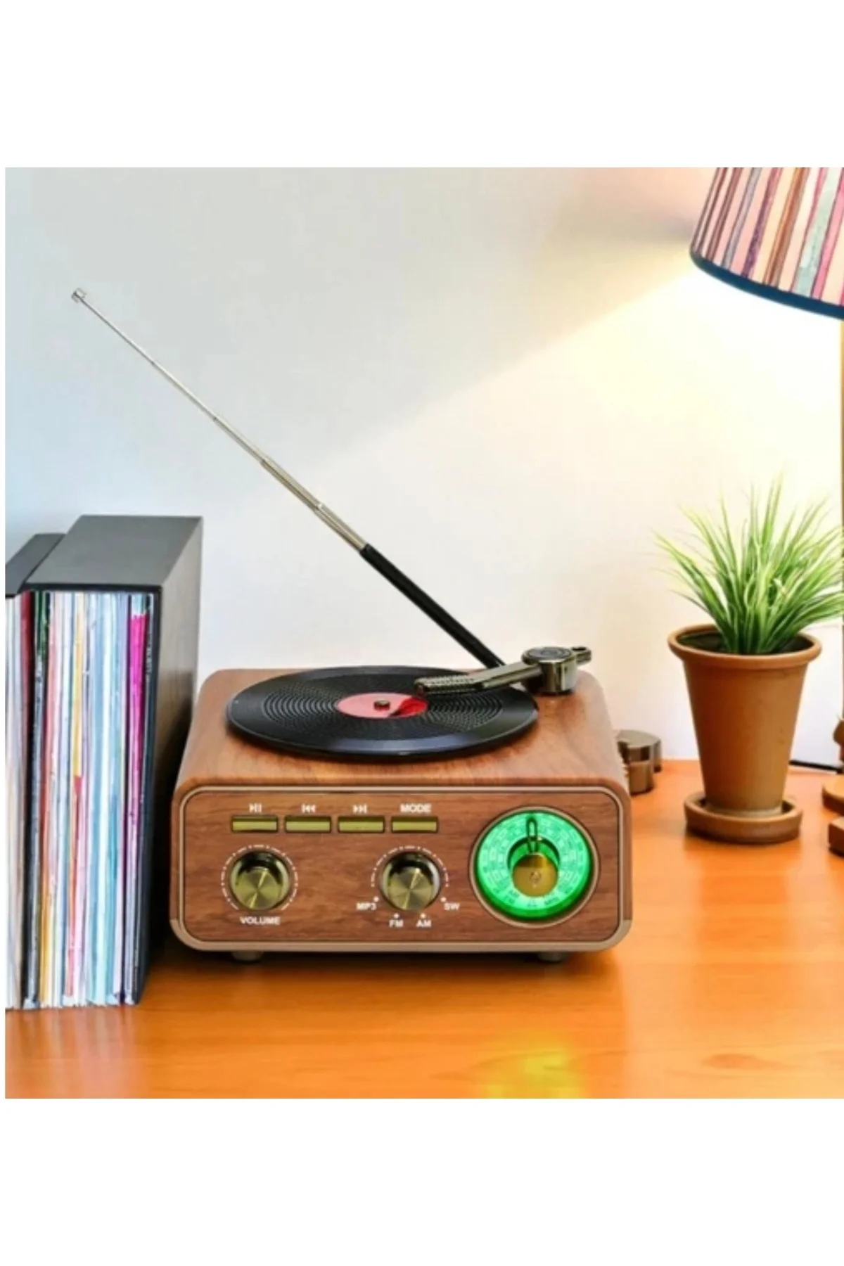 Nostaljik radyo Bluetooth FM USB MP3 çalar kahverengi 2 yıl garantili - Elektronik