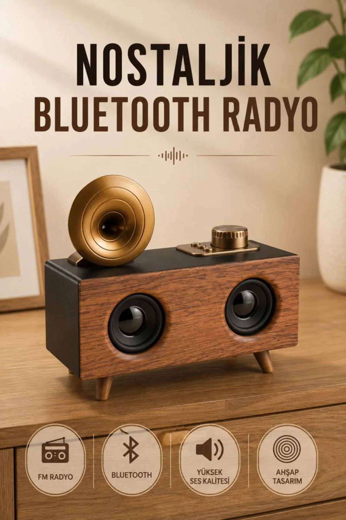 Nostaljik Radyo Bluetooth Bağlantılı Şarjlı Yüksek Ses Kaliteli Fiyatı, Yorumları ve Özellikleri