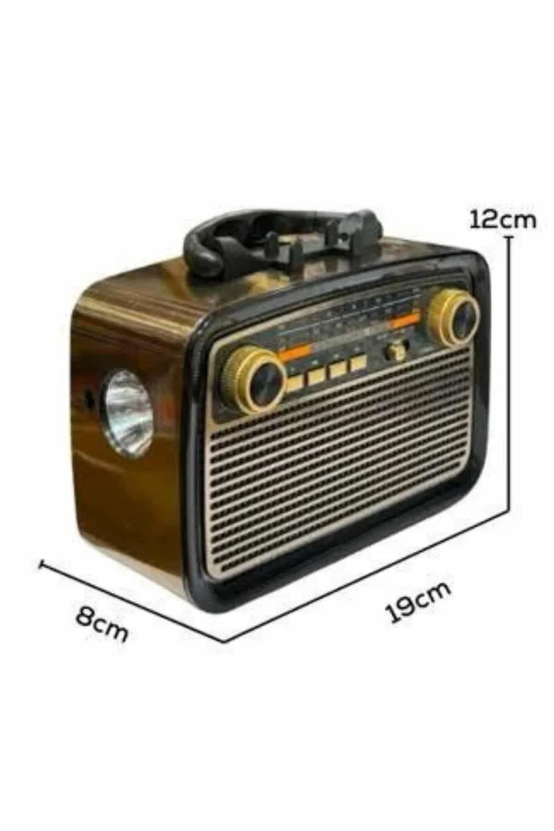 Nostaljik Radyo Bluetooth Bağlantılı Müzik Kutusu Ahşap - LED Işıklı Vintage Hoparlör