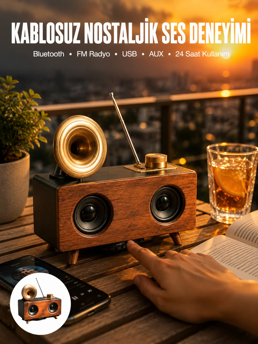 Nostaljik Radyo Bluetooth Bağlantılı Şarjlı Yüksek Ses Kaliteli Yeni Nesil