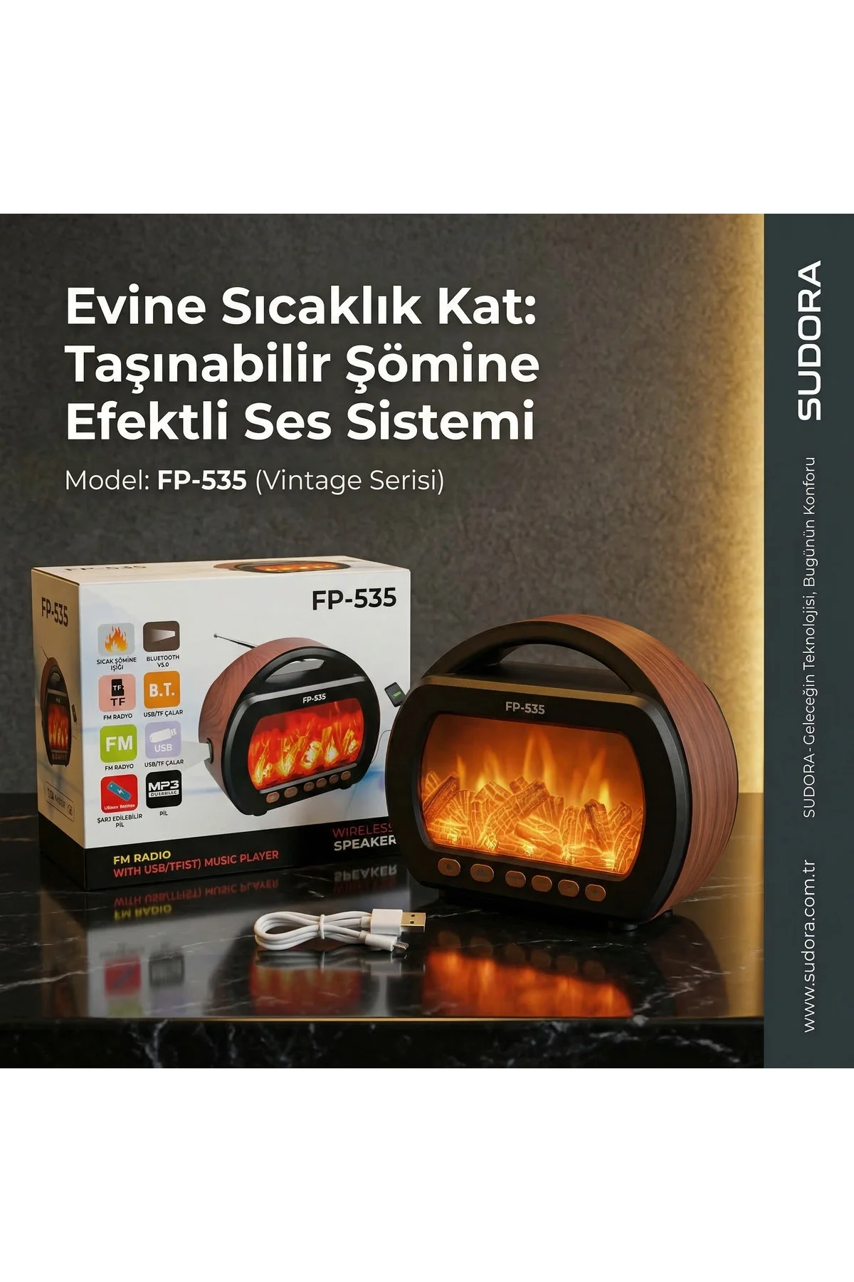 Nostaljik radyo Bluetooth özellikli, el fenerli, çok renkli, 2 yıl garantili - Elektronik