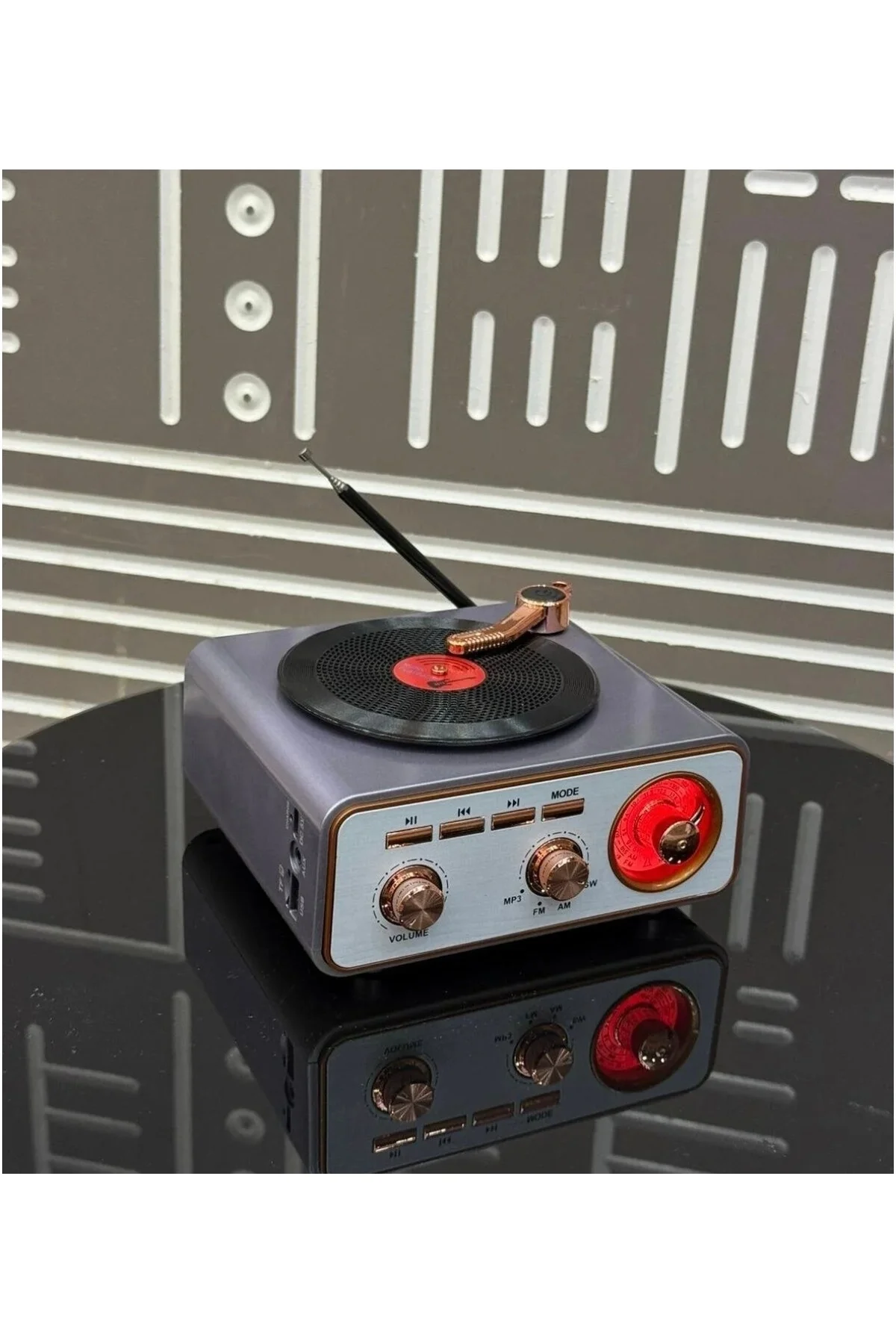 Nostaljik radyo Bluetooth FM USB MP3 çalar kahverengi 2 yıl garantili - Elektronik