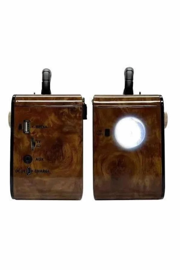 Nostaljik Radyo Bluetooth Bağlantılı Müzik Kutusu Ahşap - Vintage Bluetooth Hoparlör