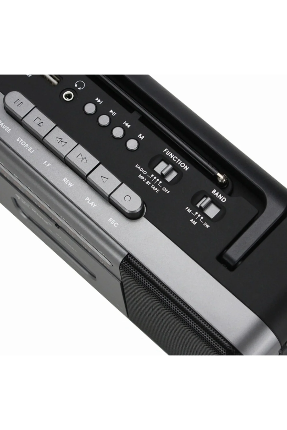 Nostaljik radyo FM radyo USB MP3 çalar kablosuz hoparlör Bluetooth gri 2 yıl garantili