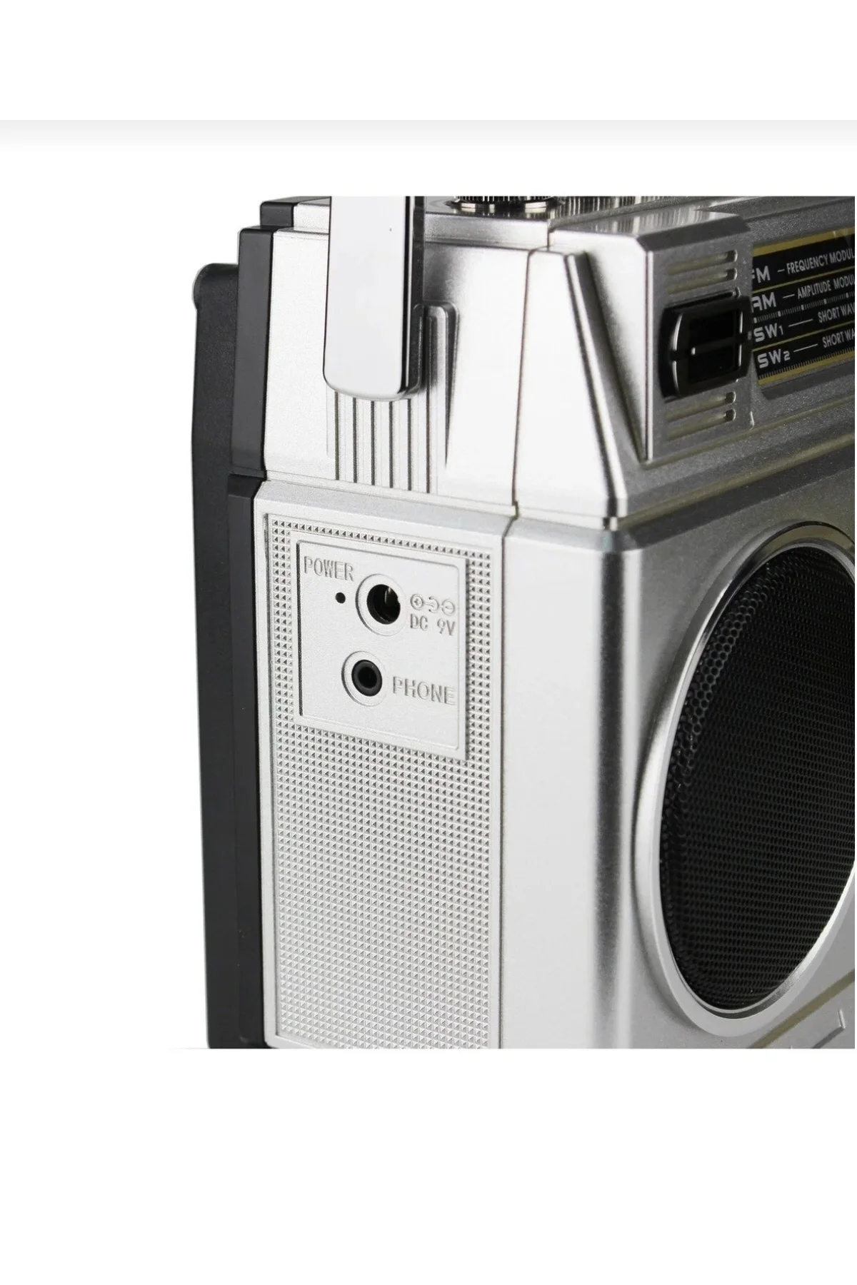 Nostaljik radyo FM radyo USB MP3 çalar Bluetooth kaset çalar hoparlör gümüş renkli