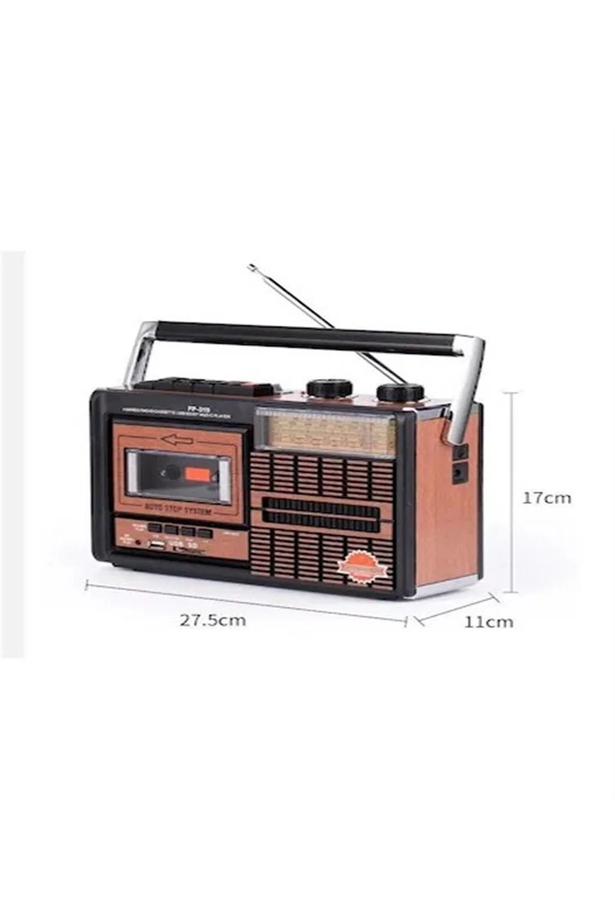 Nostaljik radyo kaset çalar kahverengi 2 yıl garantili bluetooth yok - Elektronik